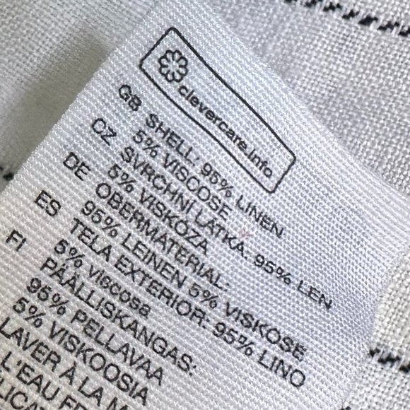 & Other Stories Linen Blend Jumpsuit Stripe White Open Back Size 6 Women's - Picture 14 of 16